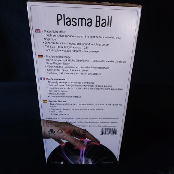 Vintage Glass Plasma Ball Globe Light Lamp 10" Tall Touch & Sound Activate Green - Picture 5 of 9